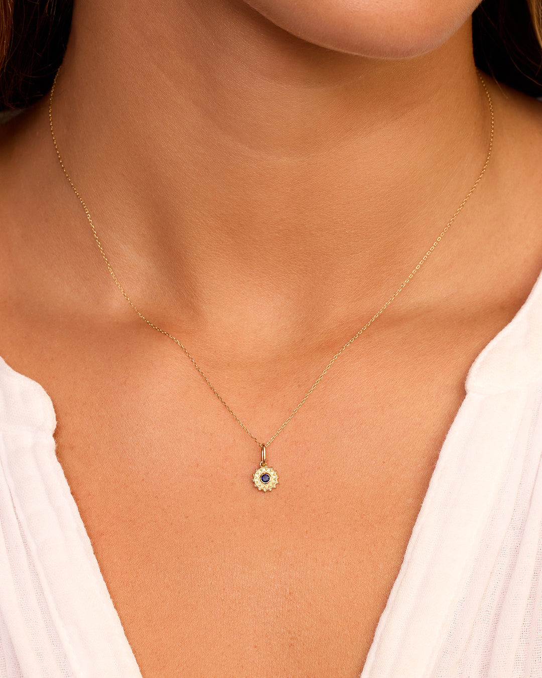 14K Gold Sun Birthstone Charm