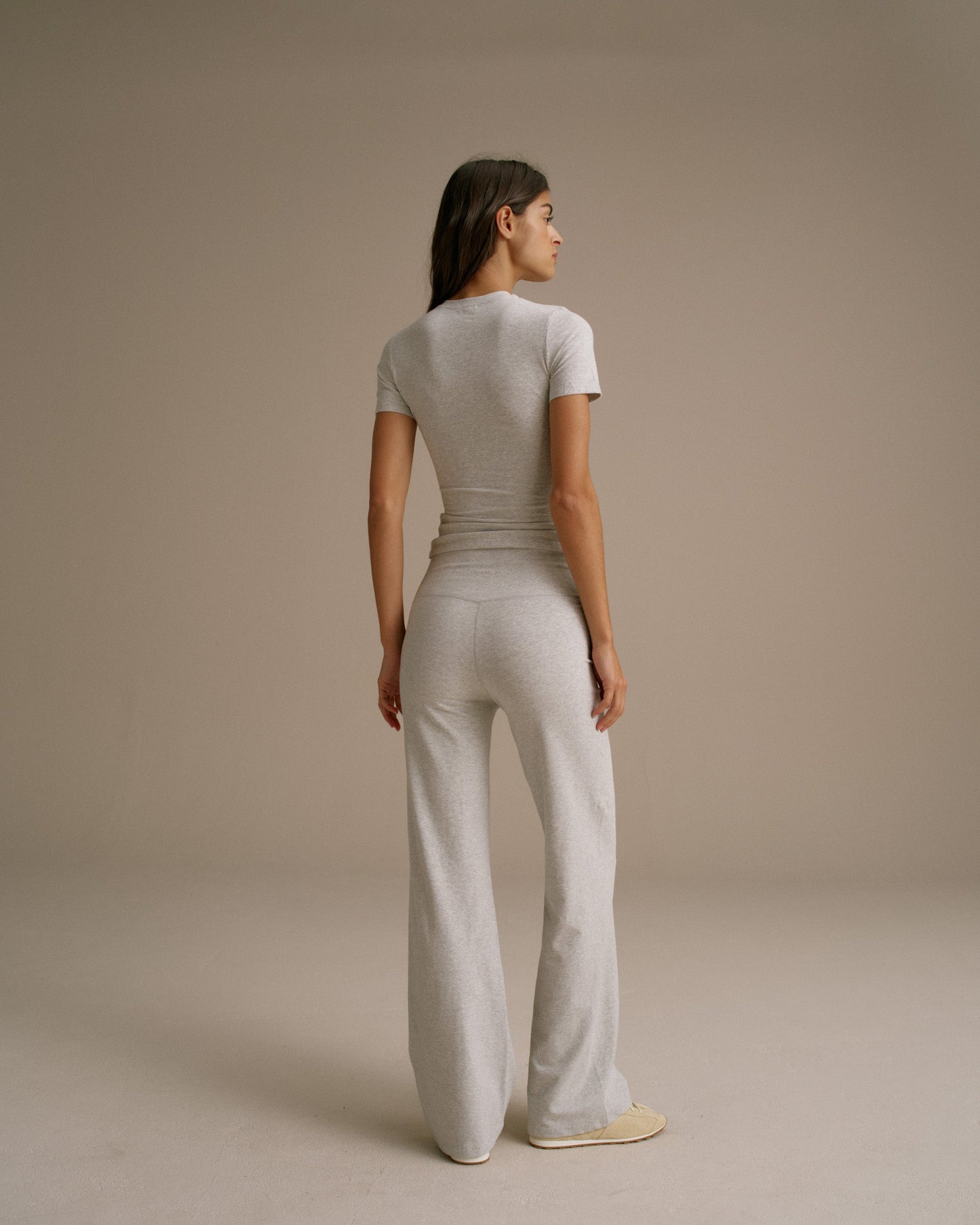 Cotton Yoga Pants - Grey Melange