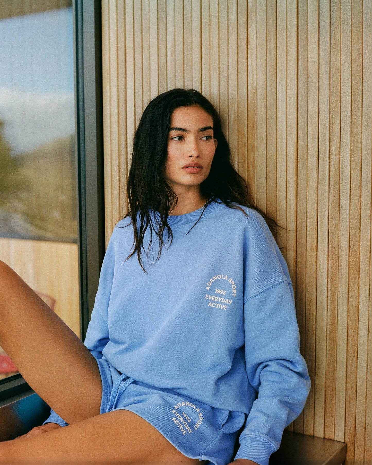 Everyday Active Washed Oversized Sweatshirt - Blossom Blue/Buttercream