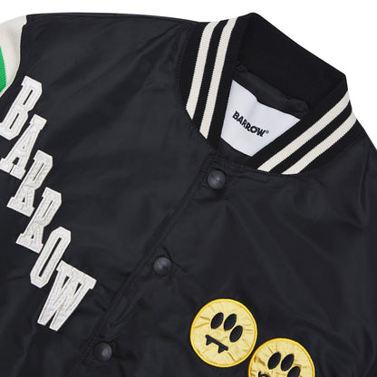 Satin Bomber Jacket | Black