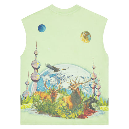 Memories Sleeveless Tee | Jade Lime