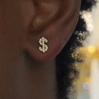 Benjamin Dollar Sign Cash Stud Earrings