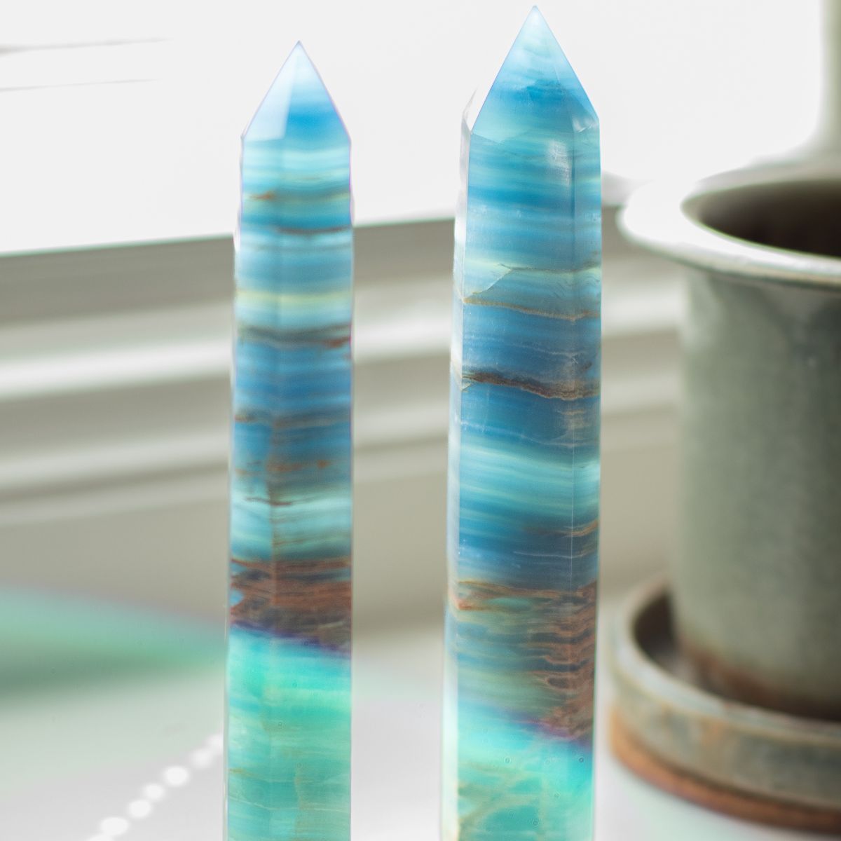 Blue Lemurian Calcite Tower