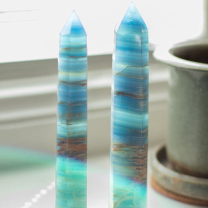 Blue Lemurian Calcite Tower