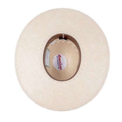 American Two Tone Vented Tan/Ivory Open Crown Straw Hat - 4 1/4"
