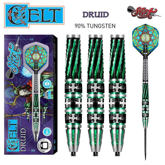 SHOT - Celt Druid Steel Tip Dart Set - 90% Tungsten - 25g