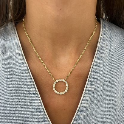 Campbell Multi Mixed Shape Diamond Circle Necklace 2.83 ctw