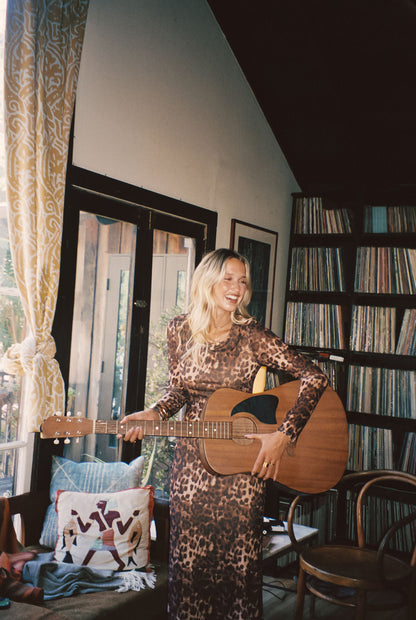 Casanova Leopard Mesh Maxi Dress