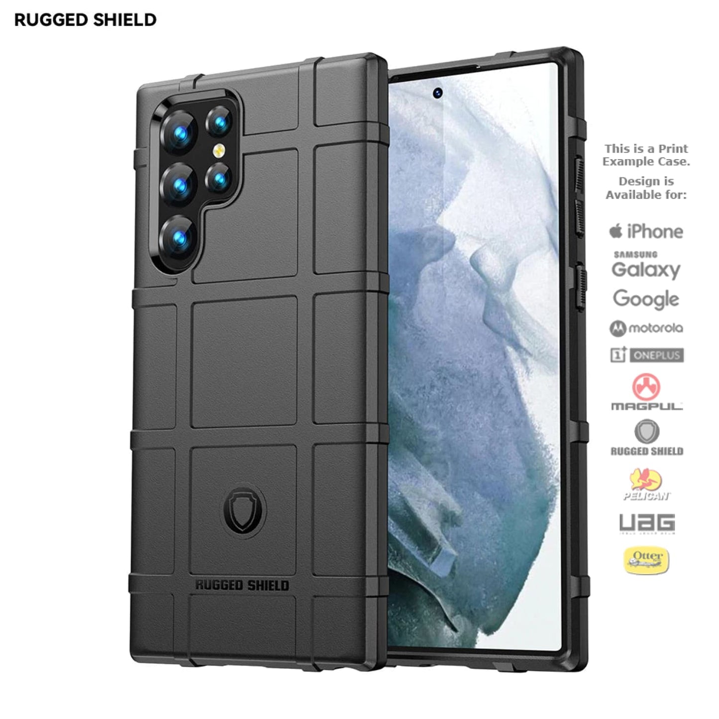 Rugged Shield Branded Solid Color TPU Cases for Samsung Galaxy Phone Models