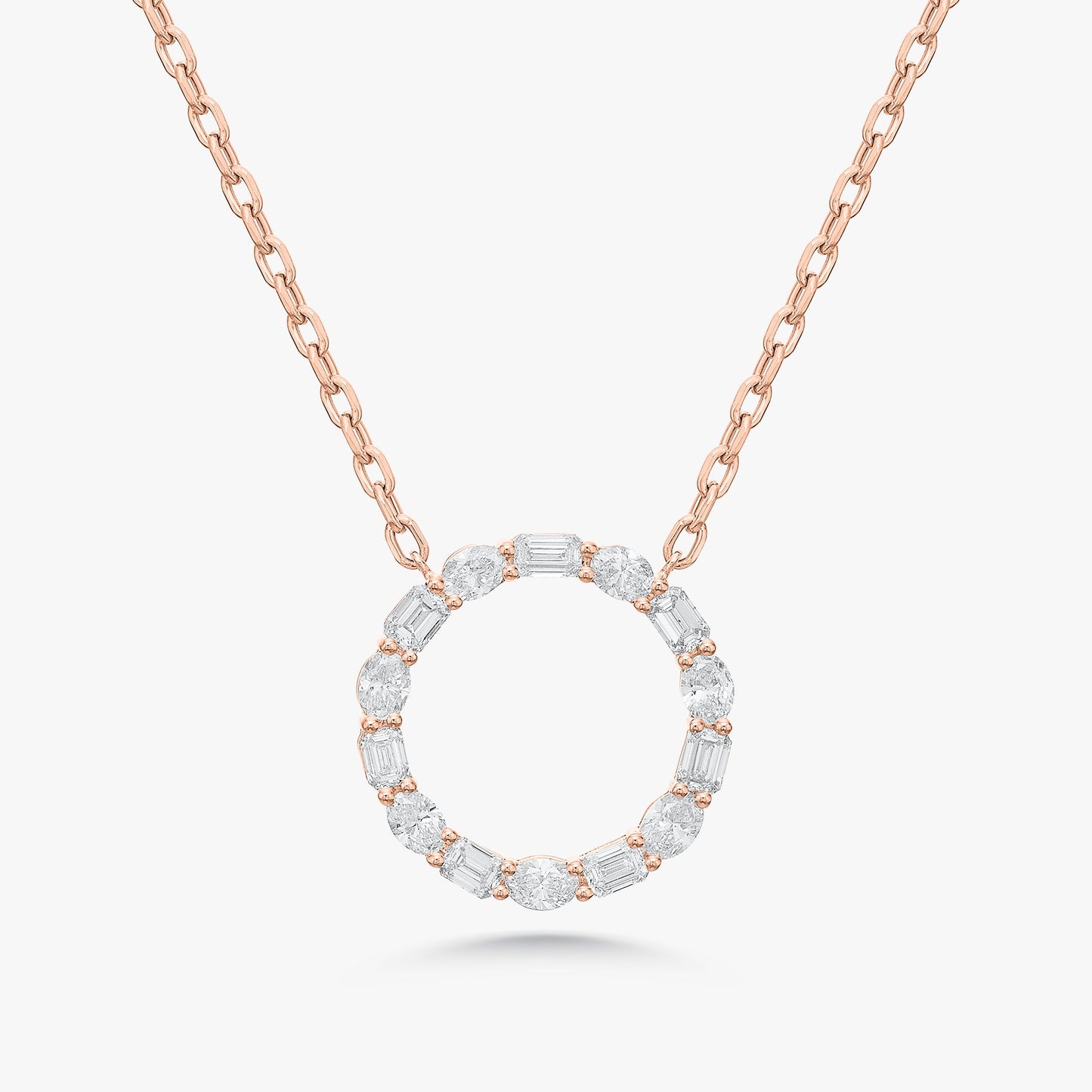 Campbell Multi Mixed Shape Diamond Circle Necklace 2.83 ctw