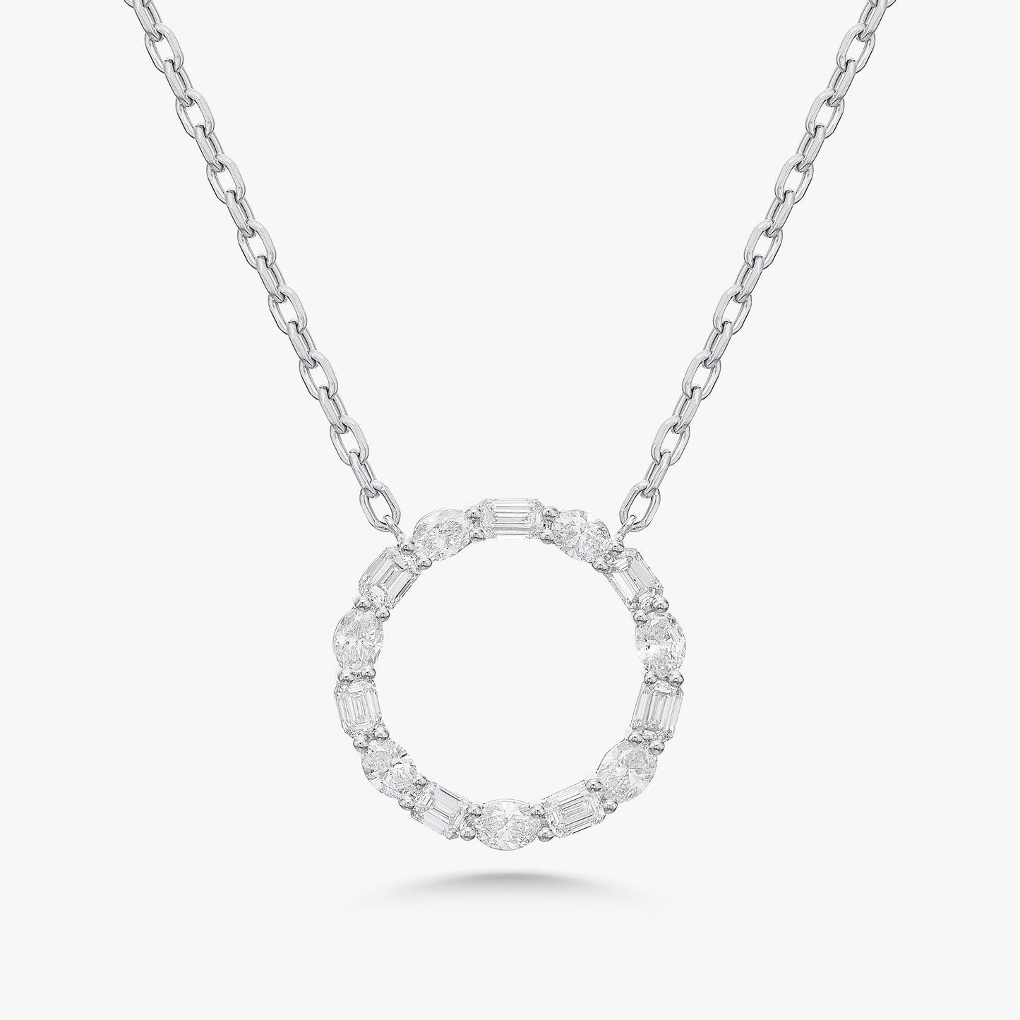 Campbell Multi Mixed Shape Diamond Circle Necklace 2.83 ctw
