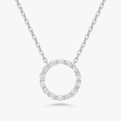 Campbell Multi Mixed Shape Diamond Circle Necklace 2.83 ctw