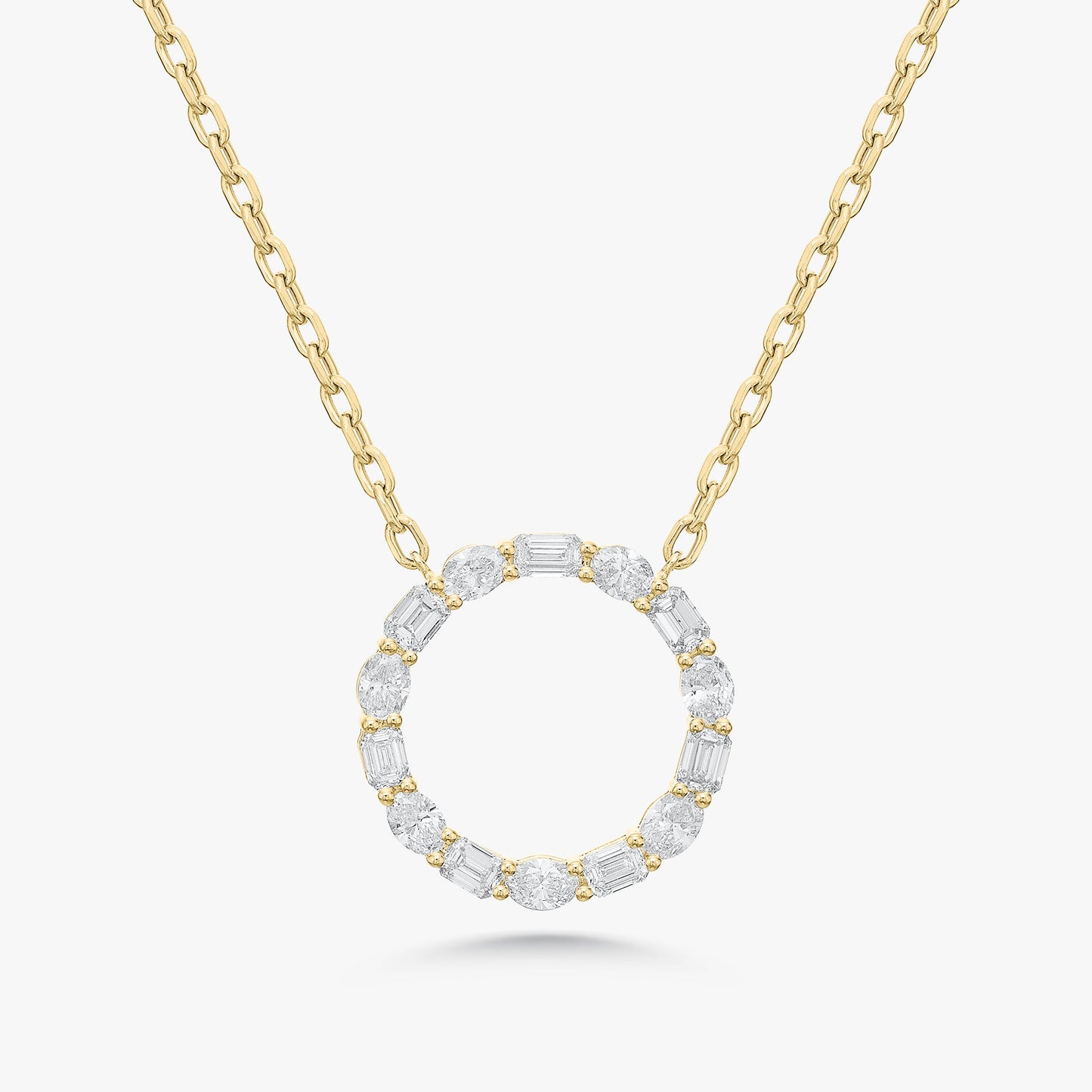 Campbell Multi Mixed Shape Diamond Circle Necklace 2.83 ctw