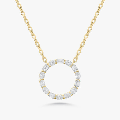 Campbell Multi Mixed Shape Diamond Circle Necklace 2.83 ctw