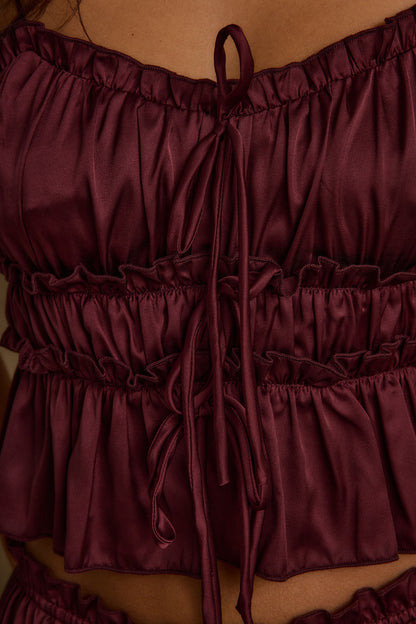 Dahlia Mulberry Satin Tank