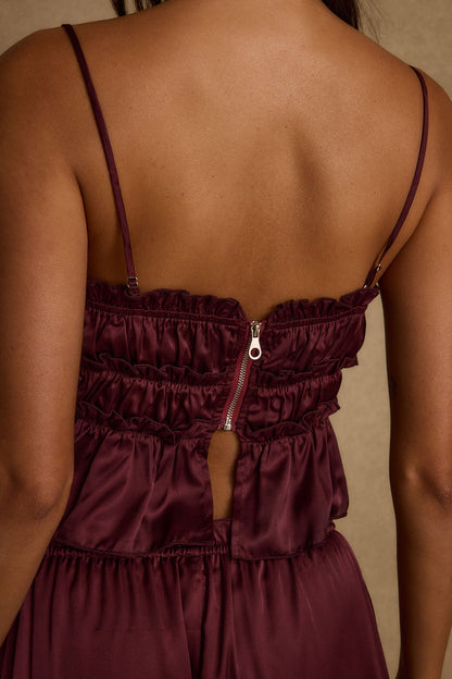 Dahlia Mulberry Satin Tank
