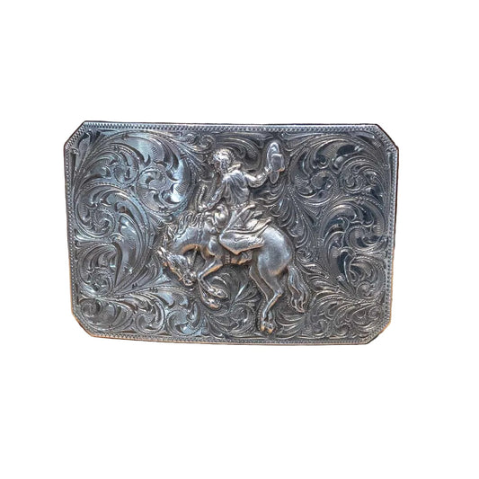 Ahmad Khan Sterling Bronc Rider Belt Buckle