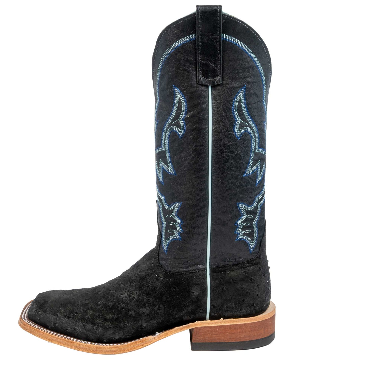 Anderson Bean Men's Square Toe Black WW Ostrich Western Boot