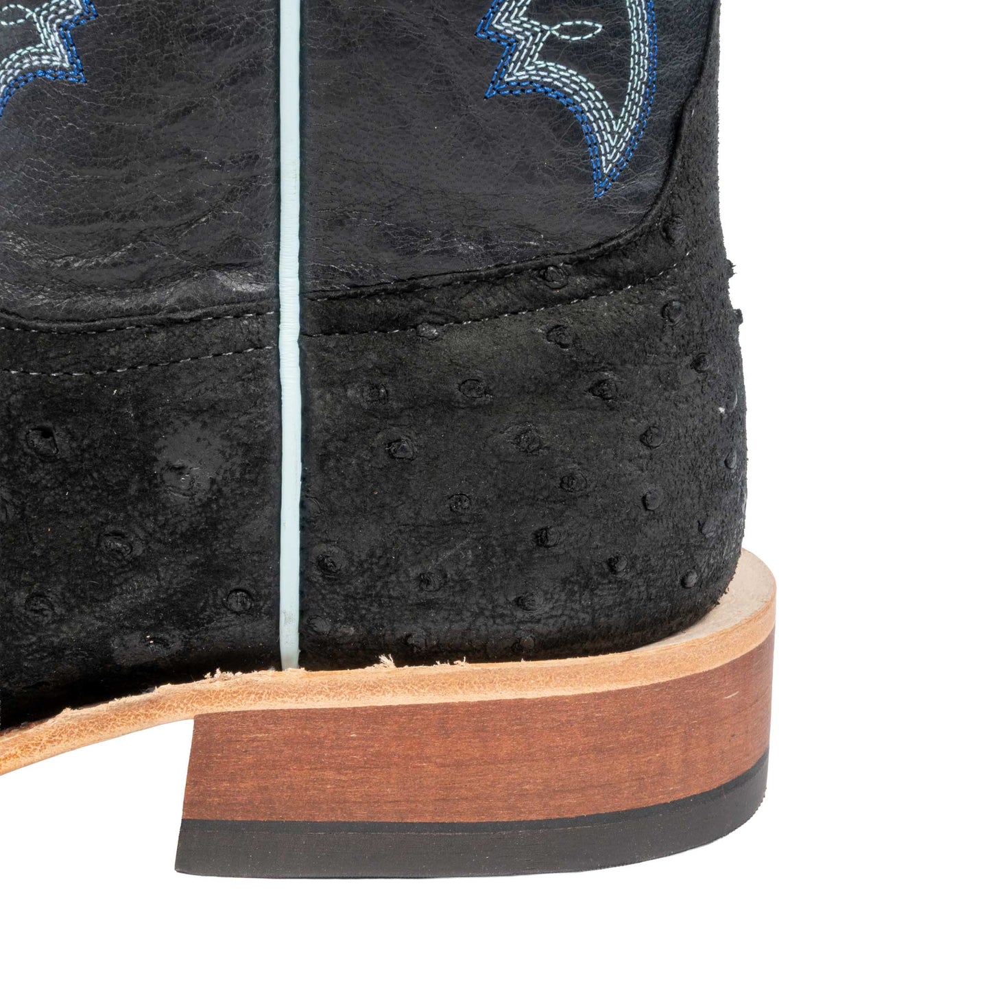 Anderson Bean Men's Square Toe Black WW Ostrich Western Boot