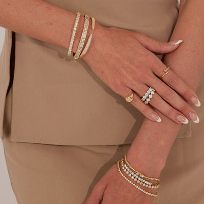 Heart Shaped Diamond Bezel Tennis Bracelet 7.48 ctw