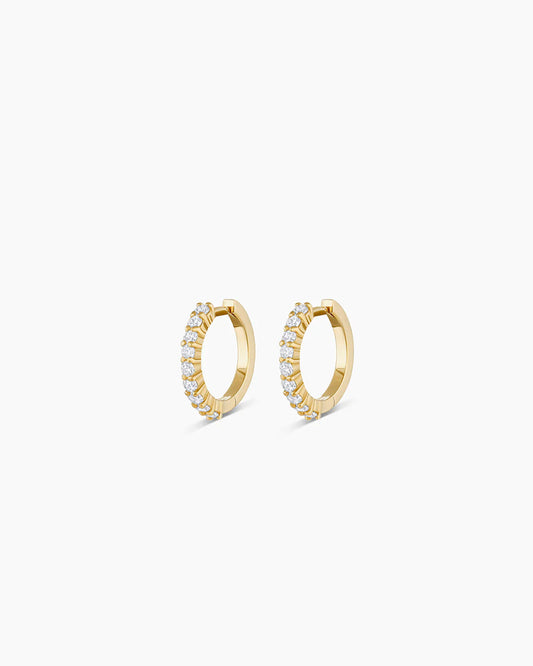 14K Diamond Huggies