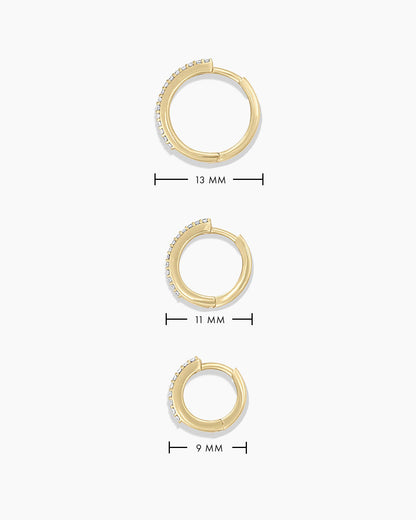 14K Diamond Double Down Huggies