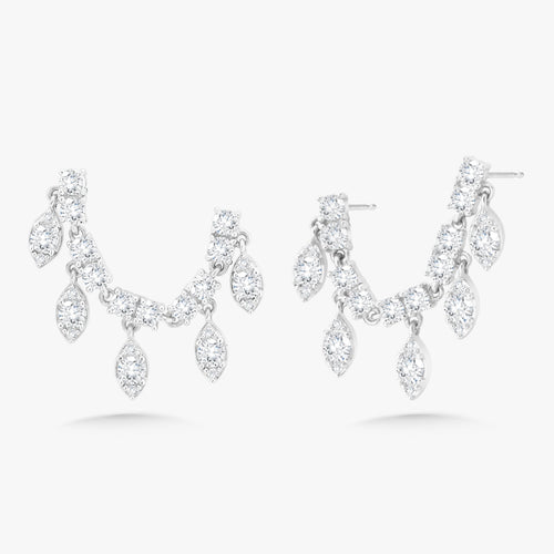 Marquise Drops Double Piercing Diamond Stud Earrings 0.99 ctw