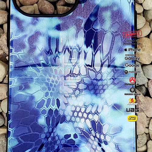CLEARANCE - Custom Printed Apple iPhone 13 ProMax Kryptek Pontus Design on UAG Plasma Case