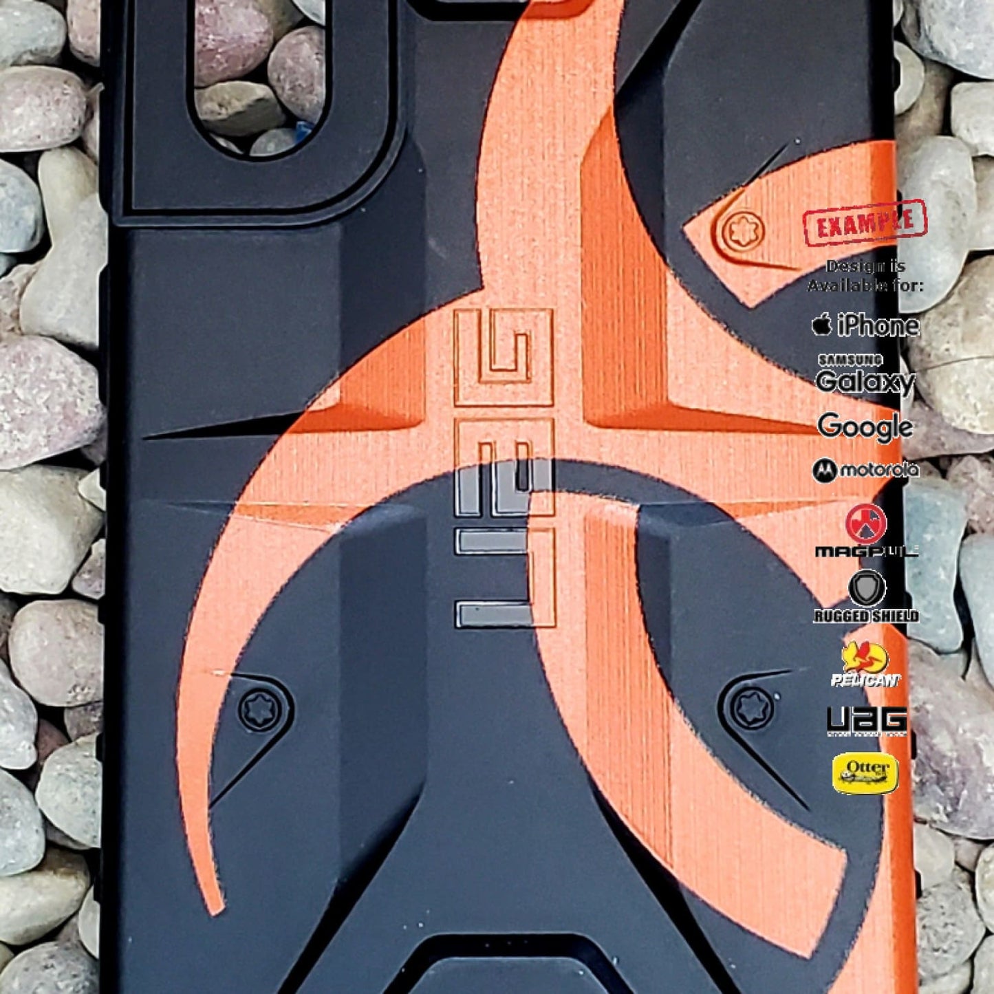 CLEARANCE - Custom Printed Samsung Galaxy S21FE Biohazard Red Design on UAG Pathfinder Black