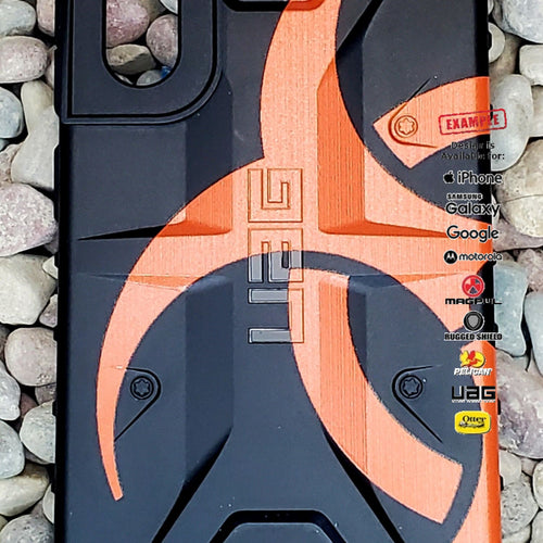CLEARANCE - Custom Printed Samsung Galaxy S21FE Biohazard Red Design on UAG Pathfinder Black