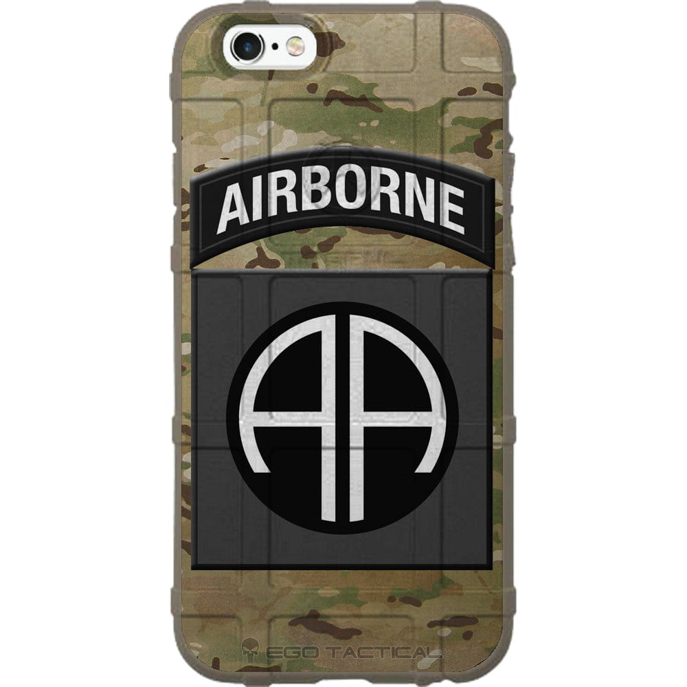 US Army 82nd Airborne Division Patch Subdued Black/White Solid Custom Printed Case Design for Apple, Samsung, Google & Motorola Phone Models