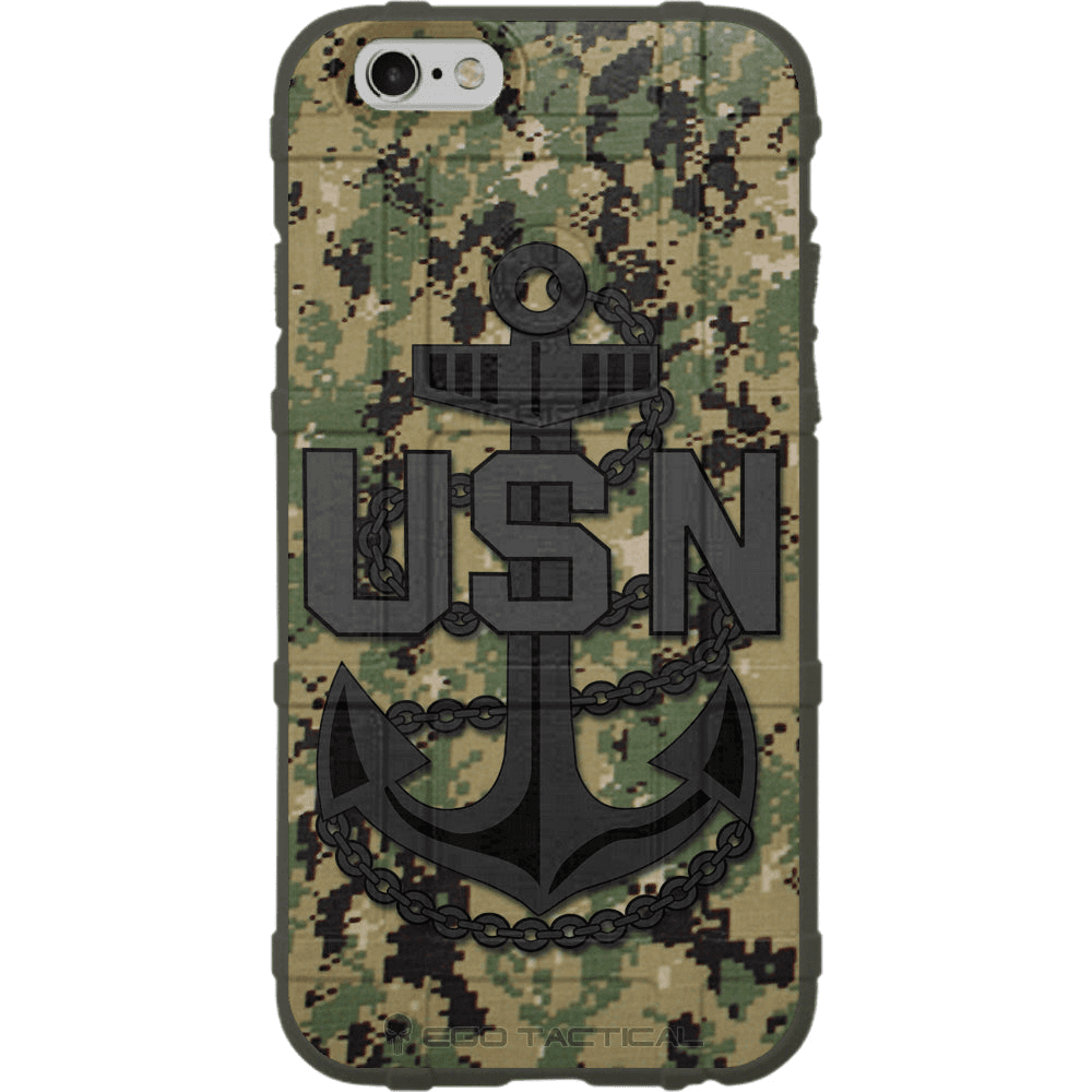 US Navy Anchor on Navy Digital Camouflage Custom Printed Case Design for Apple, Samsung, Google & Motorola Phone Models