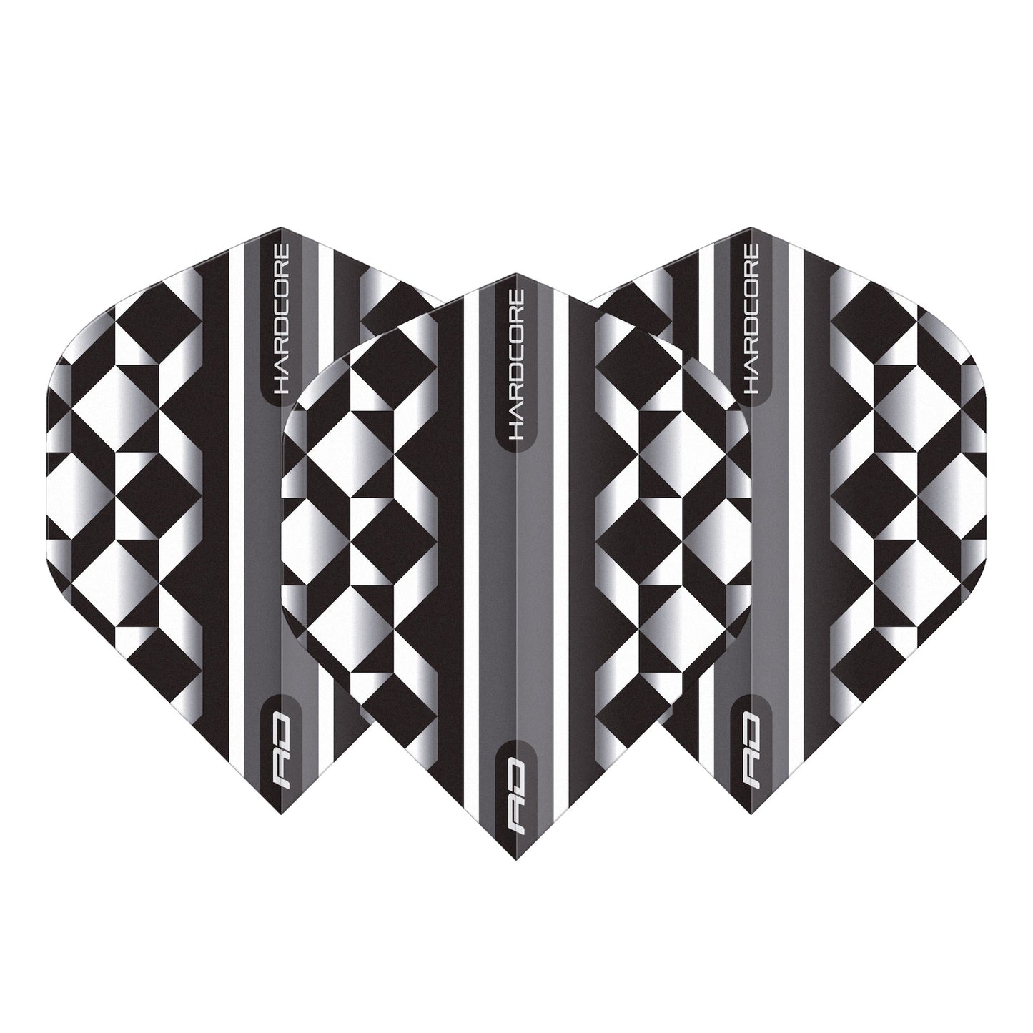 RED DRAGON - Hardcore Geometric Dart Flights - Black and Clear