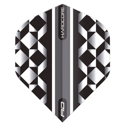 RED DRAGON - Hardcore Geometric Dart Flights - Black and Clear