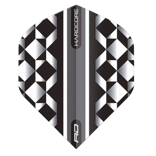 RED DRAGON - Hardcore Geometric Dart Flights - Black and Clear