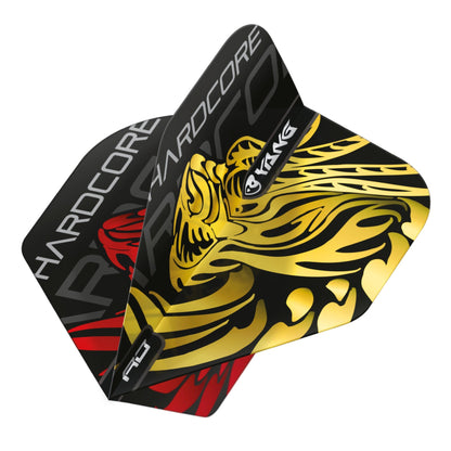 RED DRAGON - Jonny Clayton Gold and Red Yin Yang Dart Flights - Standard Shape