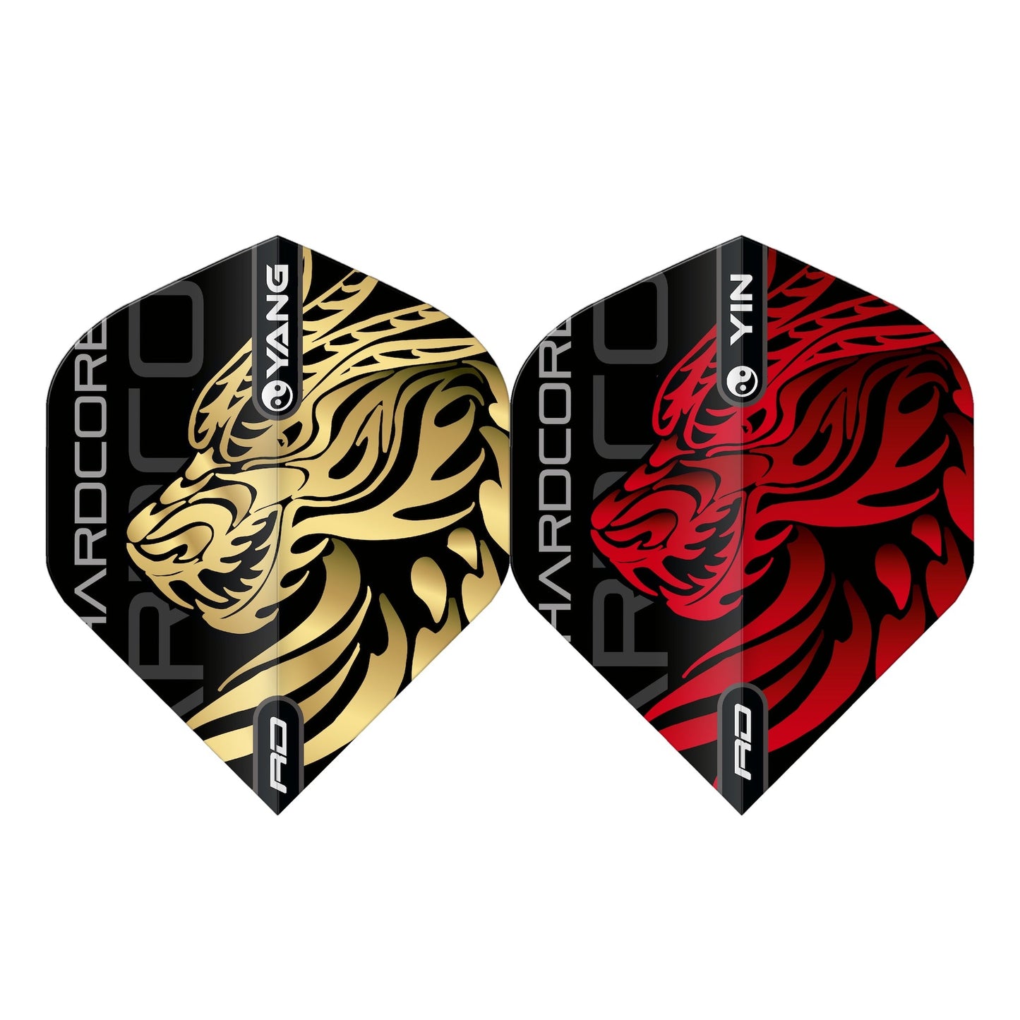 RED DRAGON - Jonny Clayton Gold and Red Yin Yang Dart Flights - Standard Shape