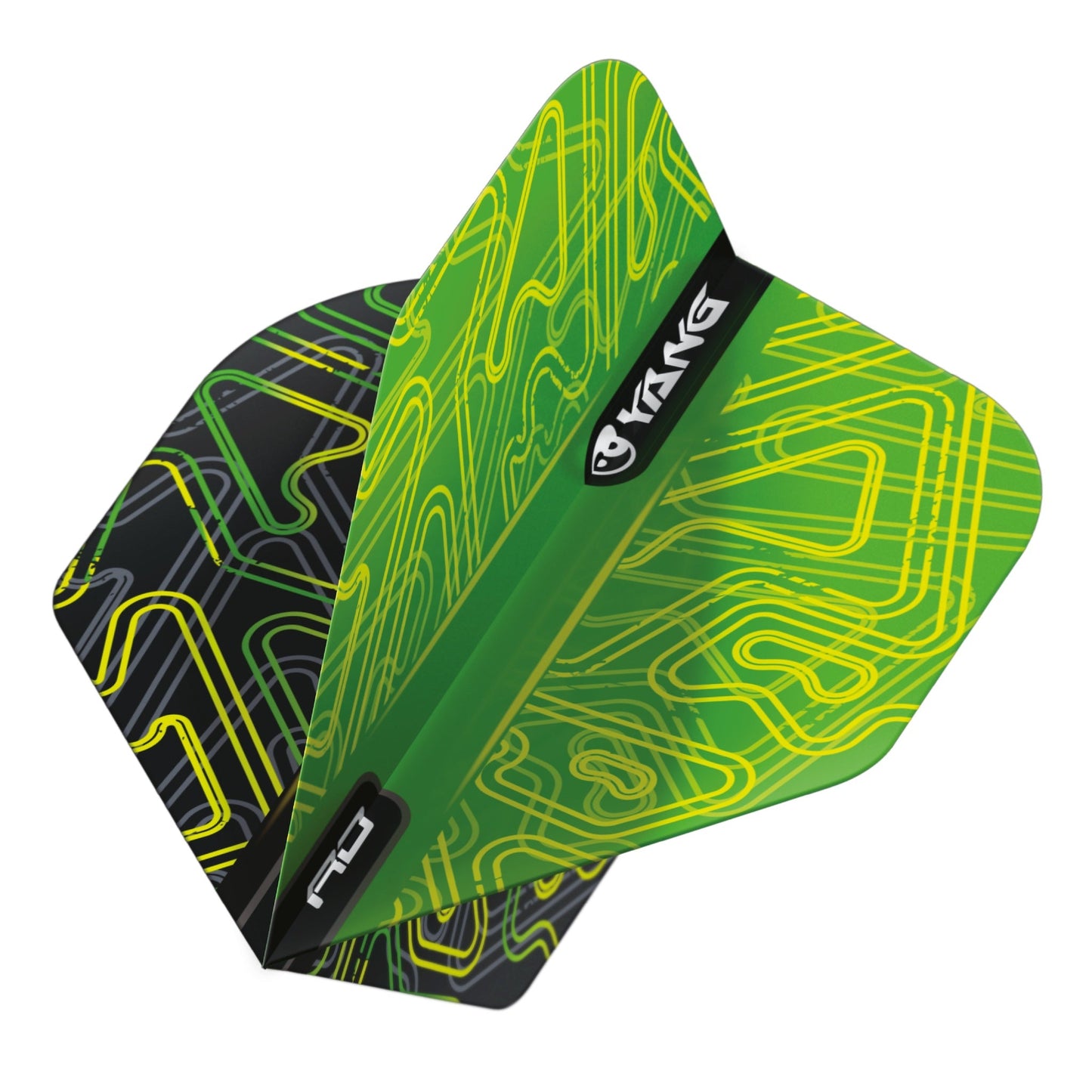 RED DRAGON - Yellow and Green Yin Yang Dart Flights - Standard Shape