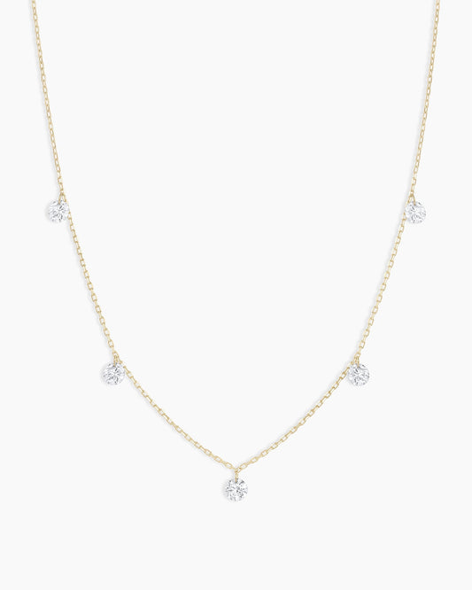 18K Floating Diamond Flutter Necklace