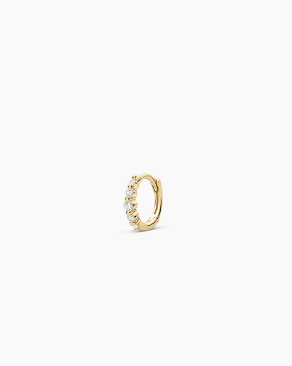 14K Elle Diamond Row Single Huggie