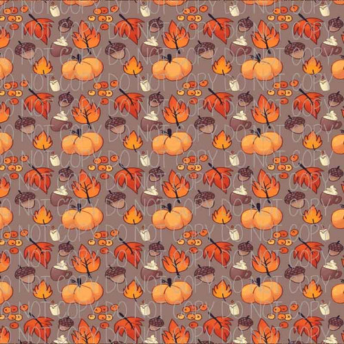 Autumn Pumpkins, Leaves, and Acorns Patterned Adhesive Vinyl