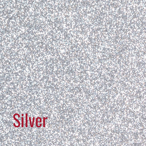 20" Silver Siser Glitter Heat Transfer Vinyl (HTV)