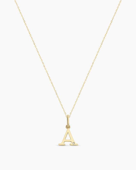 14K Diamond Vintage Alphabet Charm Necklace