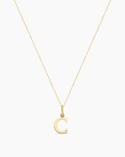 14K Diamond Vintage Alphabet Charm Necklace