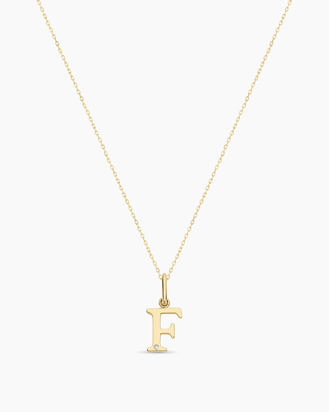 14K Diamond Vintage Alphabet Charm Necklace