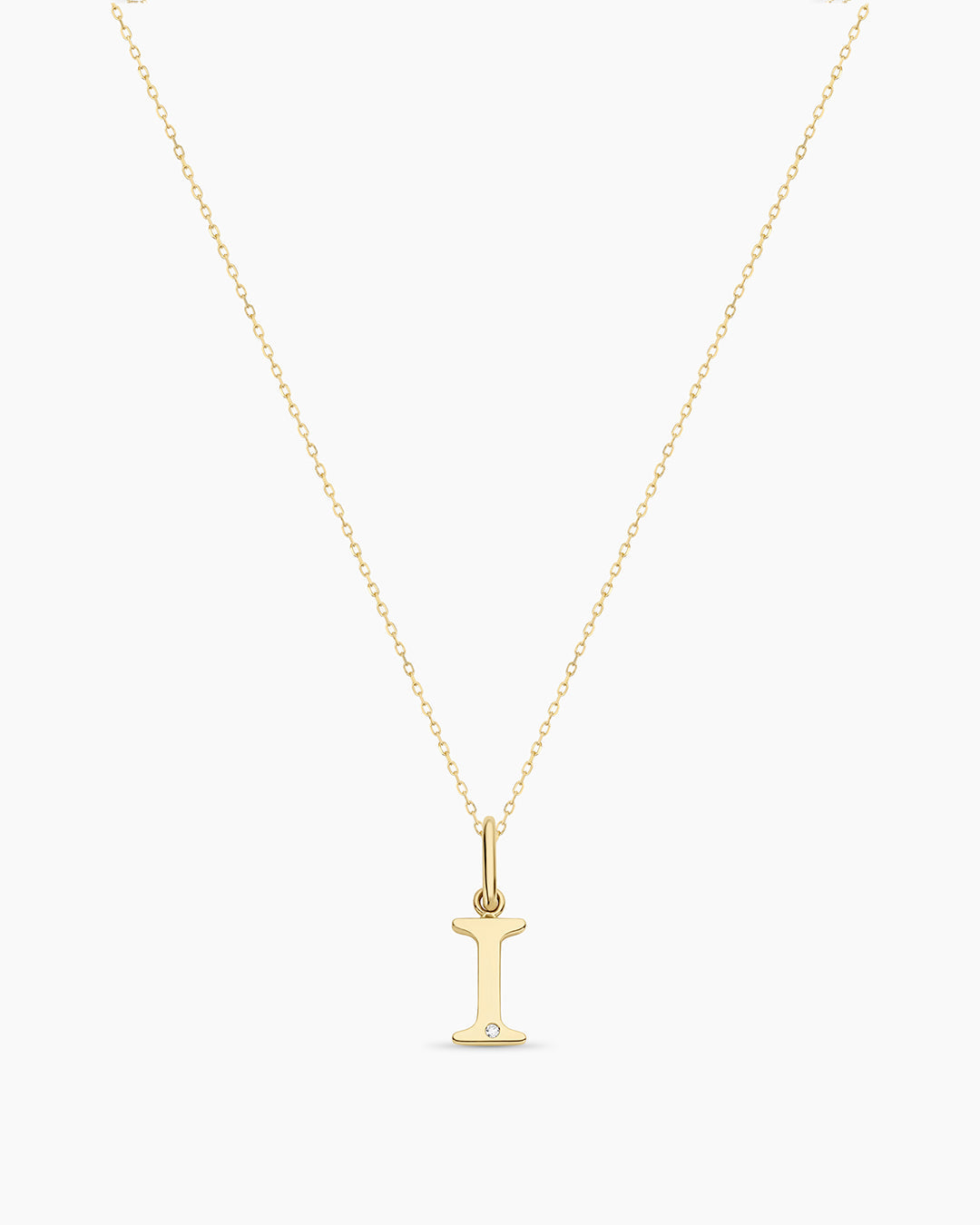 14K Diamond Vintage Alphabet Charm Necklace