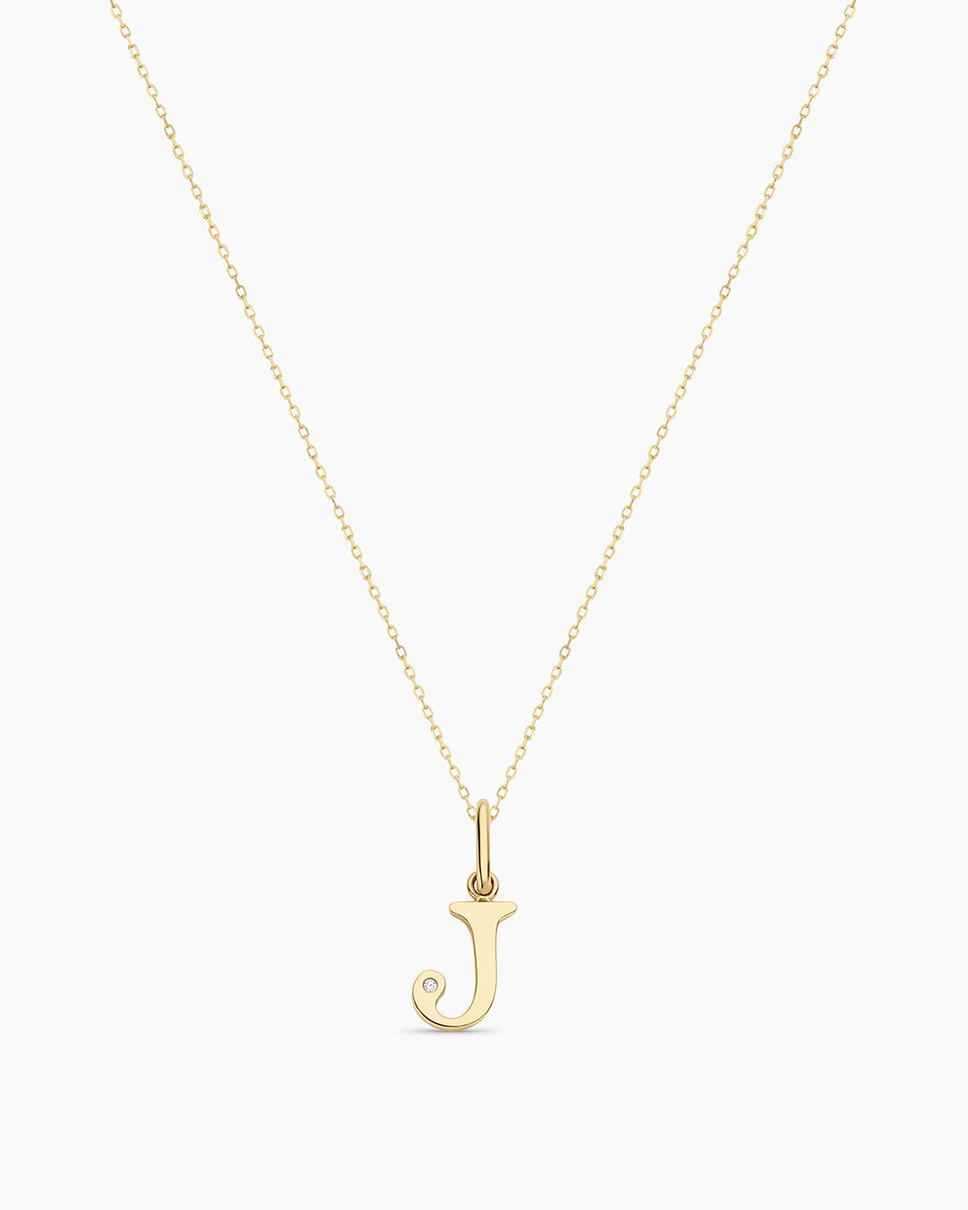 14K Diamond Vintage Alphabet Charm Necklace