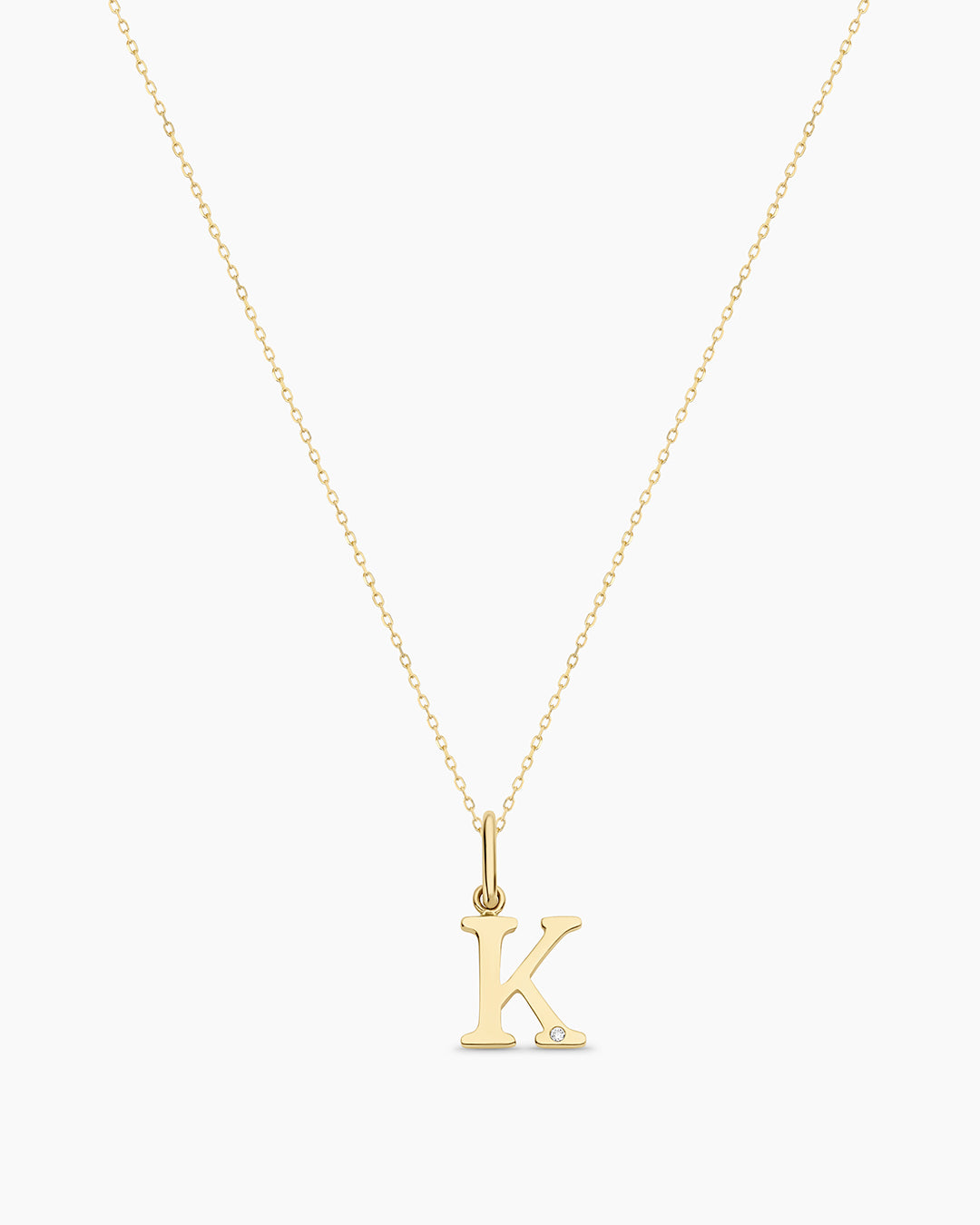 14K Diamond Vintage Alphabet Charm Necklace