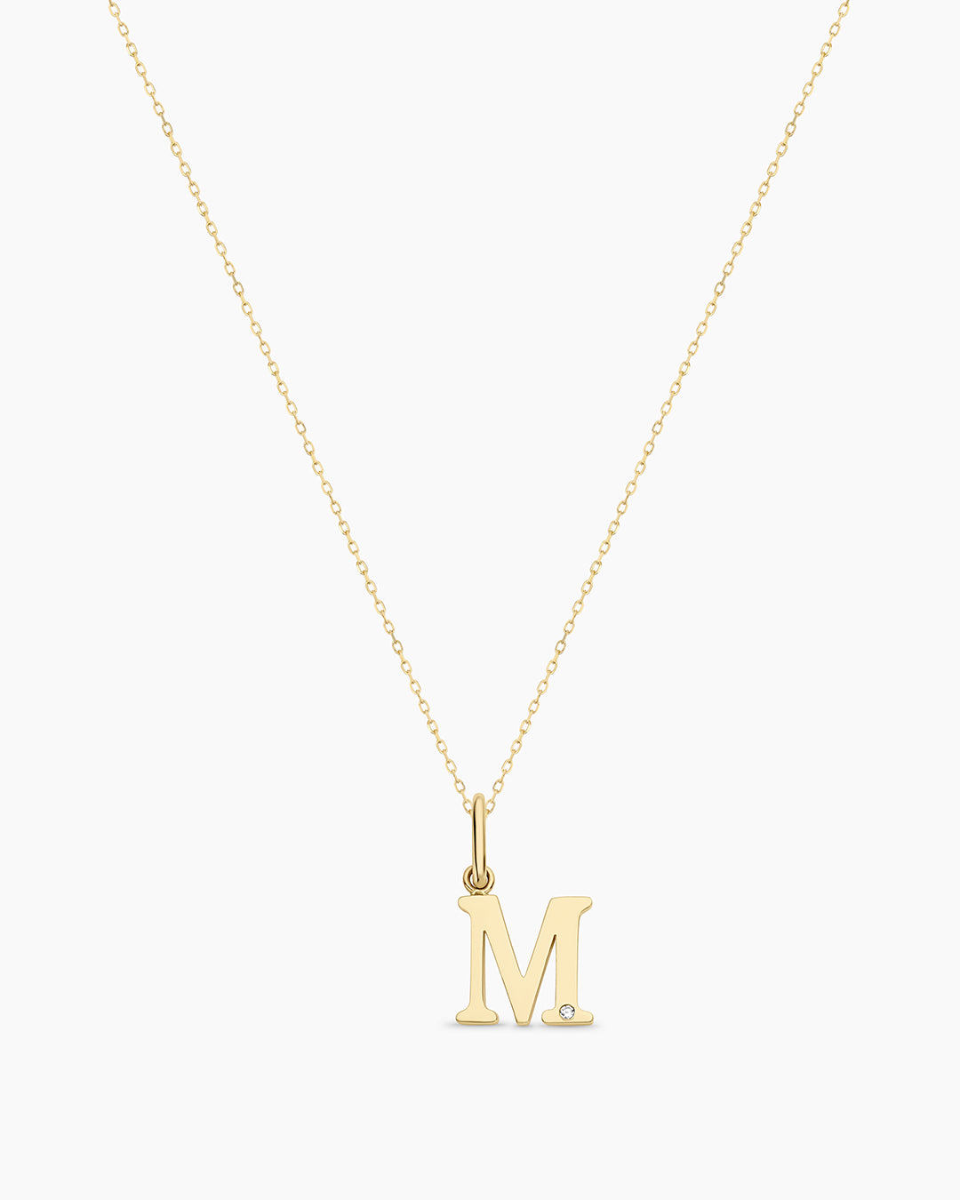 14K Diamond Vintage Alphabet Charm Necklace