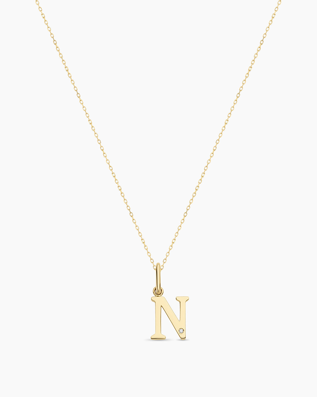 14K Diamond Vintage Alphabet Charm Necklace